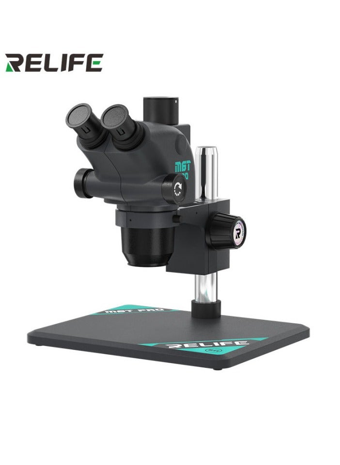 مجهر ستيريو ثلاثي العدسات عالي الدقة من ريلايف RL-M6T Pro-B11، تكبير مستمر من 6.5X إلى 65X